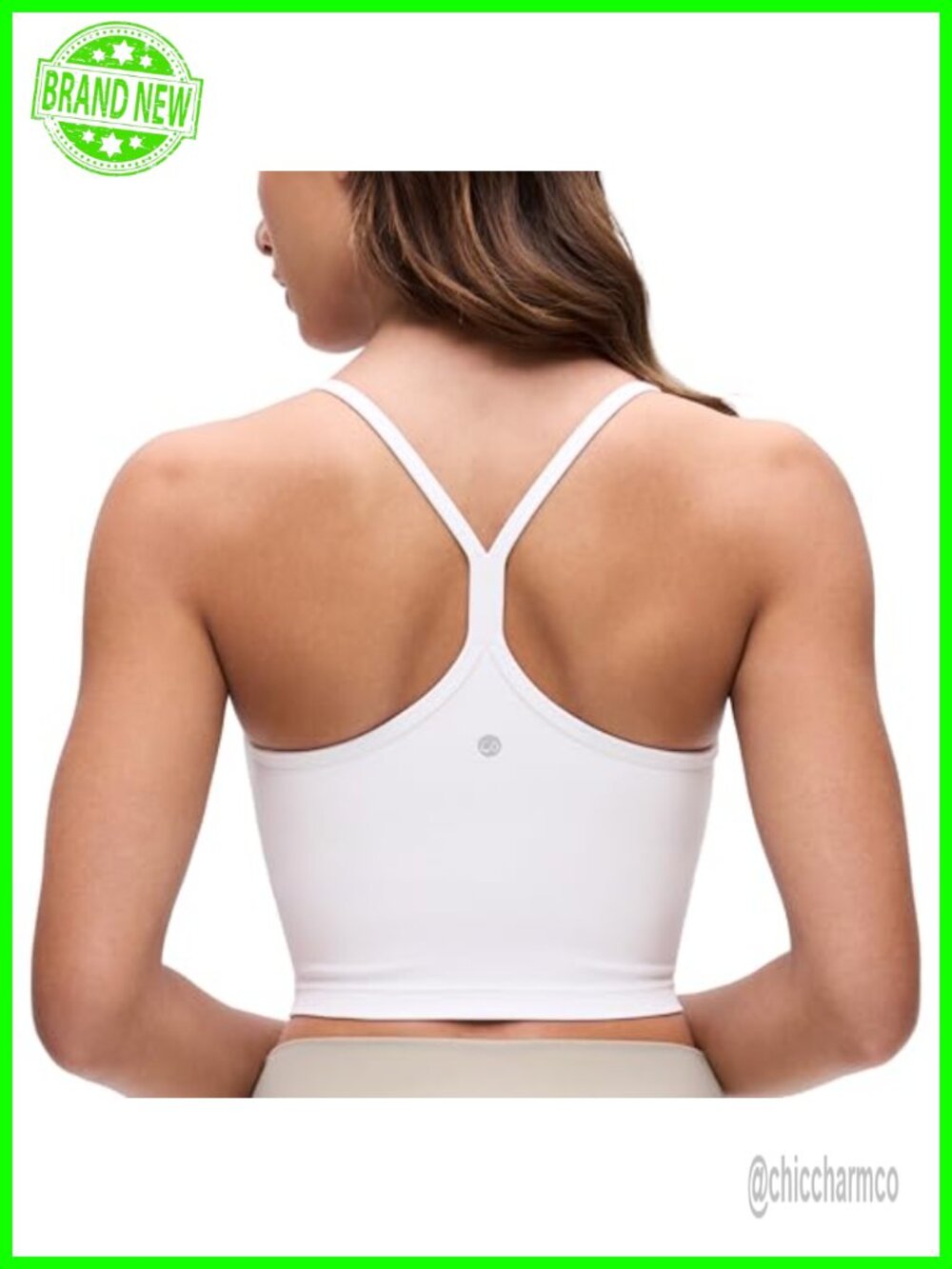 Butterluxe Y Back Crop Tank Sports Bra Removable Pads Yoga Lounge